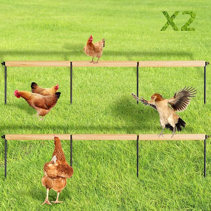 2 PCS Chicken Toys,Extra Long Chicken Perch Toys,Woodern Chickens Roosts and Perches Stand Training Perch for Poultry Rooster Chicks Large Bird Chicks Parrot, 44.88 Long (Natural Wood Color)