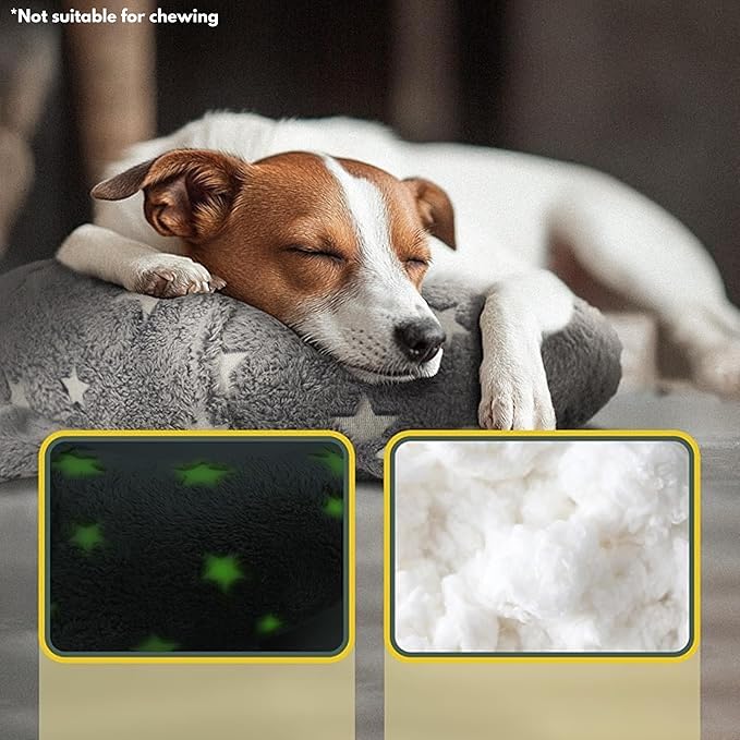 Dog Calming Pillow, Glow in The Dark Dog Put Head on, Soft Question Mark Pillows for Dogs, Kids, Adults, Washable Dog Bed Pillow, Cozy Dog Body Pillow (M Gray)
