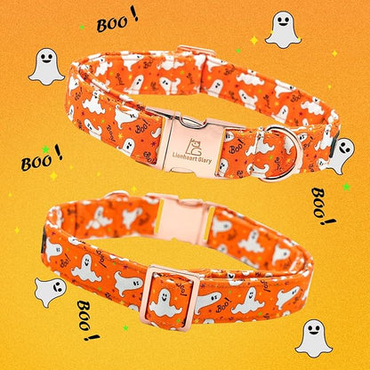 Lionheart glory Halloween Dog Collars, Fall Dog Collar Heavy Duty Adjustable Dog Collar for X-Small Puppy Collar Dog Female or Male Dog Collar
