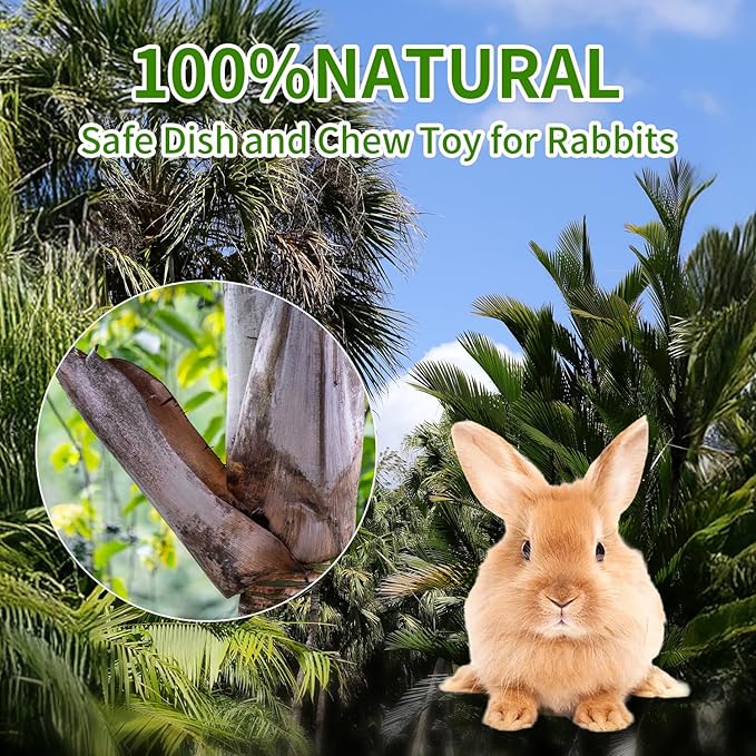 30 Pcs Disposable Palm Leaf Bowls 4 inch Bowl for Rabbits, Compostable Like Bamboo Bowls Disposable Bowl Bunny Chew Toys Chewable Dish for Rabbits & Bunnies,Small Pets