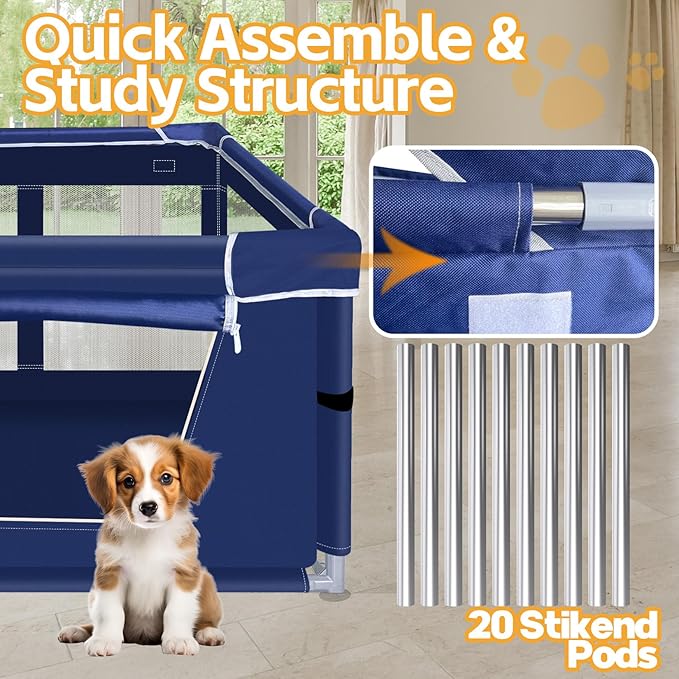 42 Inches Dog Playpensï¼_uppy Playpen with Gate for Puppies or Small Dogs, Dog Fence Pet Playpen for Indoor & Outdoor