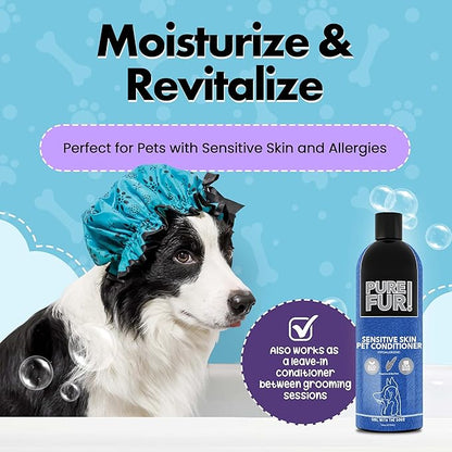 Pure Fur! by Girl With The Dogs, Sensitive Skin Dog & Cat Shampoo 16 Oz and Pure Fur! Sensitive Skin Pet Conditioner 16 Oz