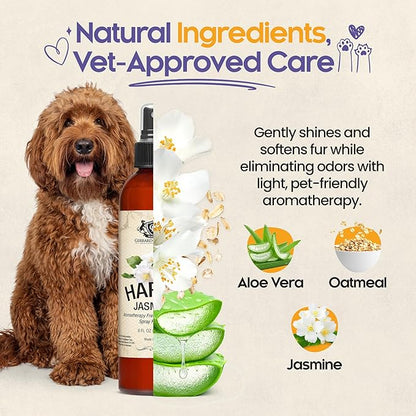 Dog Perfume Spray Long Lasting Happy Jasmine 8 Fl Oz - Dog Calming Spray Scent Mist for Shining Fur, Puppy Cologne, Doggie Deodorant Fragrance Mist Pet Perfume for All Breeds by Gerrard Larriett