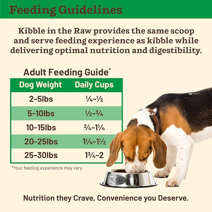 Primal Kibble in The Raw, Freeze Dried Dog Food, Small Breed Recipe, Scoop & Serve, Made with Raw Protein, Whole Ingredient Nutrition, Crafted in The USA, Dry Dog Food 5.4 lb Bag