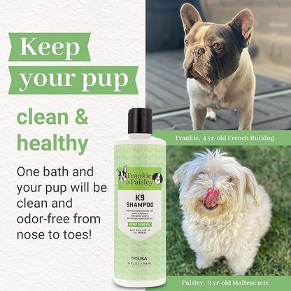 Frankie & Paisley Dog Shampoo for Allergies and Itching | Made with Plant-Based Hemp Seed Oil, Aloe, Coconut Oil | Puppy Shampoo for Sensitive Skin | Sulfate Free Shampoo and Paraben Free - 16 FL OZ