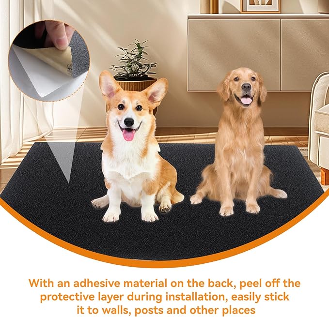 Klmnop 12 Pcs Self-Adhesive Dog Nail Scratch Replacement Pad, Sandpaper Board with Sticky for Dog Cat Nail Care, Trim, File Claw Care(11_9 Inch)