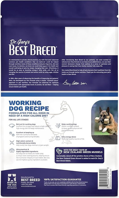 Best Breed Working Dog Diet Made in USA [Natural High Calorie Dry Dog Food] - 4lbs