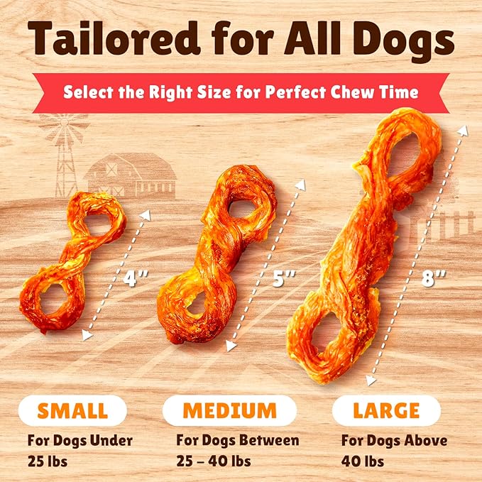Gootoe Turkey Tendon Dog Treats  100% USA-Sourced, Natural Snack, Premium Training Chews, Hypoallergenic, Reseal Value Bags, Size for Small Dogs, Rope (Small) 6 Unit/Pack