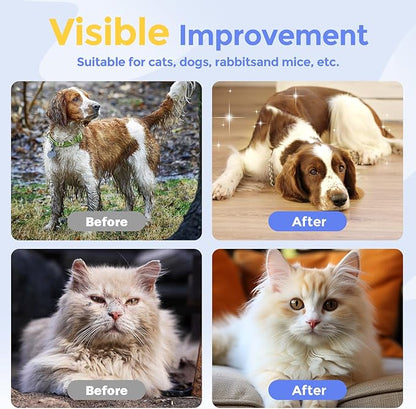 Pet Cleaning Glove Wipes for Dogs & Cats, Hypoallergenic Deodorizing Disposable No-Rinse Grooming Wipes, Extra Thick Bathing Wipes,Perfect for Pet Dry Cleaning,Daily Care and Travel,6 pcs