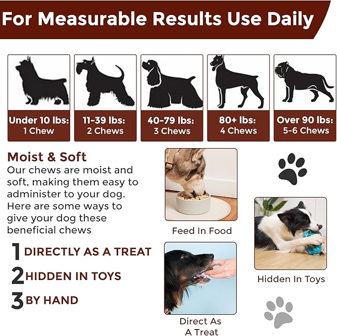 2-Pack Dog Pain Relief Hip and Joint Supplements | Glucosamine for Dogs 600mg | Organic Hemp Seed Powder/Oil 650mg | Chondroitin, MSM, Turmeric, Vitamins C & E+ | 240 Bacon Mobility Supplements