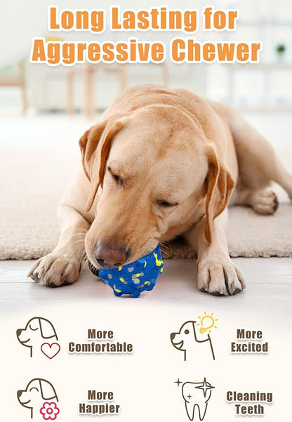 Upgrade Dog Balls for Aggressive Chewers, Indestructible Tennis Balls for Dogs, Durable Bouncy Dog Toy Balls, Interactive Dog Toys for Fetch Game, Lightweight Floating Dog Toys (4Pcs Small Size)