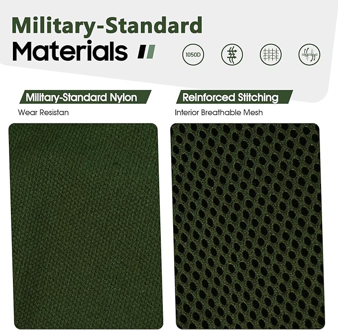 DORA BRIDAL Tactical Dog Harness, Service Dog Molle Vest with Handle, Military Dog Harness with Hook & Loop Panels, Heavy Duty No Pull Adjustable Dog Vest for Training, Walking, Hiking, Green M