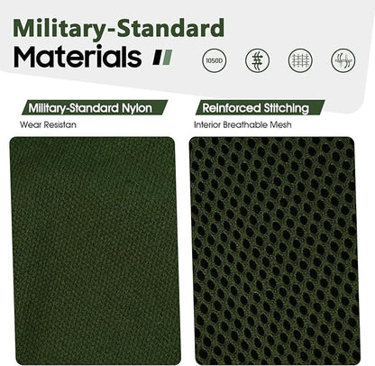 DORA BRIDAL Tactical Dog Harness, Service Dog Molle Vest with Handle, Military Dog Harness with Hook & Loop Panels, Heavy Duty No Pull Adjustable Dog Vest for Training, Walking, Hiking, Green L