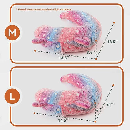 Dog Calming Pillow, Glow in The Dark Dog Put Head on, Soft Question Mark Pillows for Dogs, Kids, Adults, Washable Dog Bed Pillow, Cozy Dog Body Pillow Gifts (L Pink)