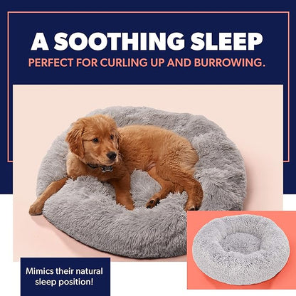 Active Pets Medium Dog Bed, Calming Orthopedic Pet Bedding for Anxiety Relief, Joint Support & Comfort, Washable Dog Furniture, Med 45lbs, Beige