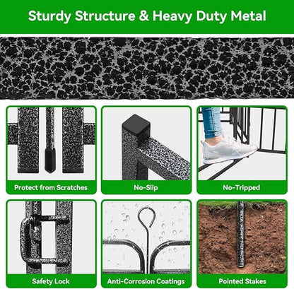 Dog Playpen Outdoor 24 Panels Heavy Duty Dog Fence 40" Height with Thick Pipe Anti-Rust with Doors Portable for RV Camping Yard, Total 54FT, 232 Sq.ft, Snowy Black