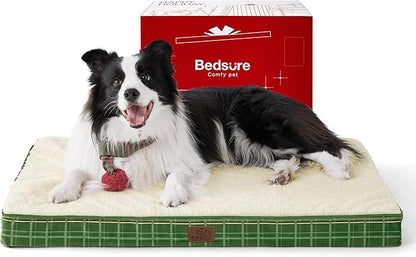 Bedsure Large Dog Bed for Large Dogs - Christmas Dog Bed, Orthopedic Waterproof Dog Beds with Removable Washable Cover