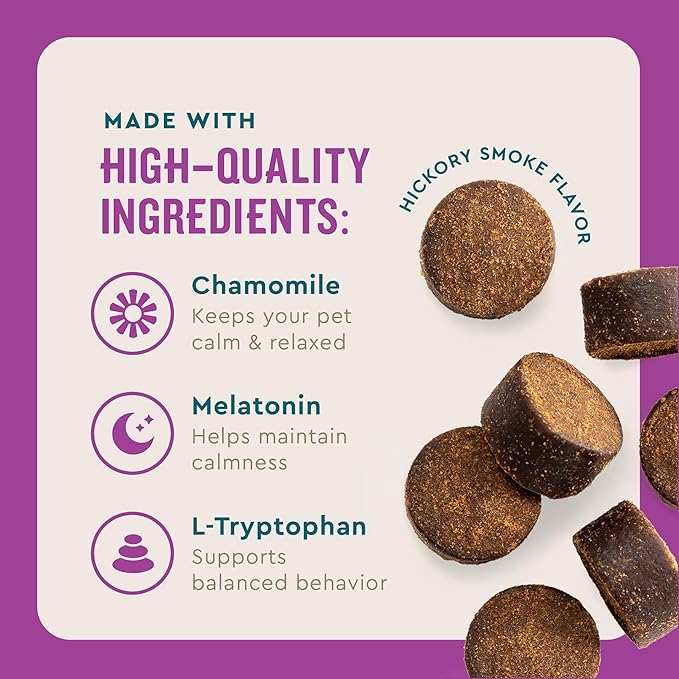 VetIQ Calming Support Supplement for Dogs, Calming Chews Help Manage Stress and Promote Relaxation, Anxiety Relief for Dogs, Made in The USA, 120 Count