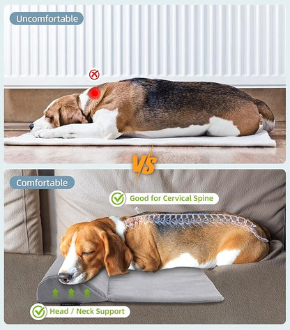 Dog Pillow Dog Calming Pillow for Small Dog & Cat Sleep Dog Neck Pillow for Joint Relief Sleeping Improve Anxiety Relief Pet Pillow with High Resilience Sponge
