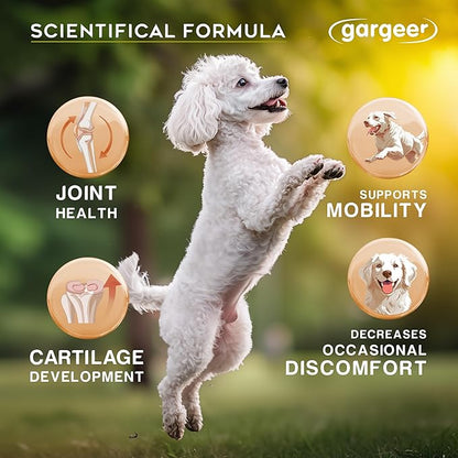 Hip & Joint Mobility Health Supplement. Rich with Natural Glucosamine, MSM and Green Lipped Mussel. Vet Created - For All Dog Breeds & Ages. 160 Duck Flavor Soft Chews. Made in the USA. Enjoy!