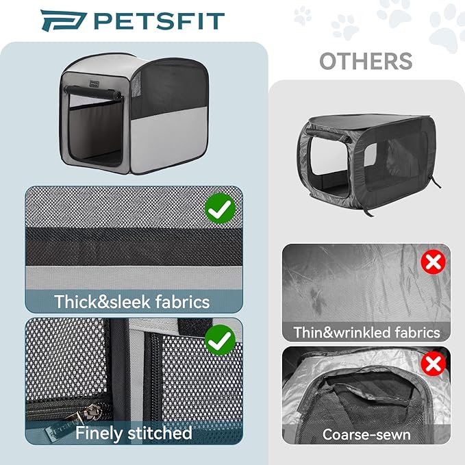 Petsfit Travel Dog Crateï¼_op Up Dog Crate for Medium Large Dogsï¼_aterproof Pet Cage Soft Dog Kennel for Indoor/Outdoorï¼_ightweight Dog Carrier for Travellingï¼_rey
