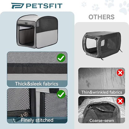 Petsfit Portable Dog Crateï¼_op Up Dog Crate for Medium Dogsï¼_aterproof Pet Cage Dog Kennel for Indoor/Outdoorï¼_ightweight Dog Carrier for Travellingï¼_rey