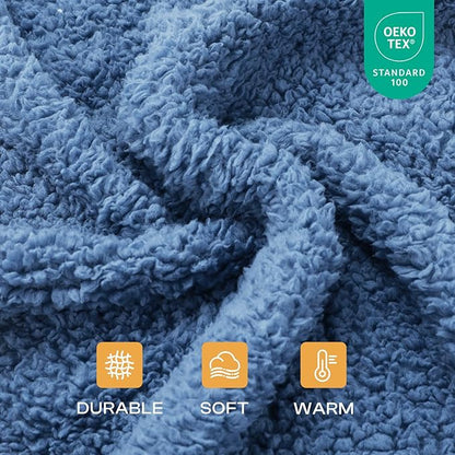 Luciphia 1 Pack 3 Calming Dog Blanket Fluffy Premium Fleece Pet Blankets Soft Sherpa Throw for Dogs Puppy Cat Grey/Beige/HazeBlue Small (23" x16")