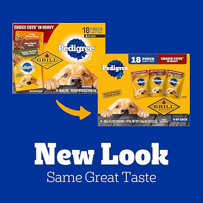 Pedigree Choice Cuts In Gravy Adult Soft Wet Dog Food 18-Count Variety Pack, 3.5 oz Pouches