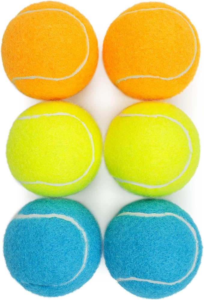PrimePets Squeaky Balls for Dogs, 2.5 Inch Dog Squeaky Toys, Interactive Dog Toy Tennis Balls for Indoor Outdoor, Dog Squeaky Toys for Medium, Large Dogs