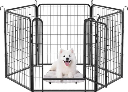 6 Panel Dog Playpen,Heavy Duty Metal Outdoor Indoor Dog Playpen for Puppies and Small Animals,Black