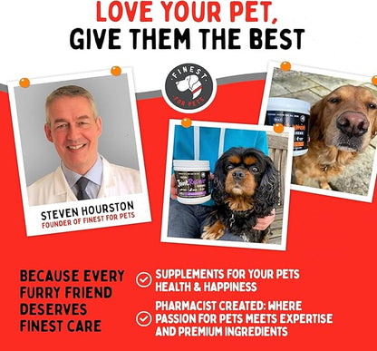 Finest For Pets Wild Alaskan Salmon Oil for Dogs & Cats - Omega 3 Fish Oil with Pollock & Salmon for Sensitive Skin & Coat Health. EPA & DHA Ease Itching, Supports Joint, Immune & Heart Health (32oz)