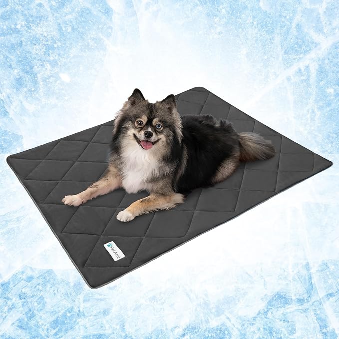 PetAmi Premium Cooling Dog Blanket | Lightweight Fluffy Pet Throw Blanket Bed Cover for Dogs, Cat, Puppies | Pet Blanket Furniture Protector Couch Sofa | Reversible Fuzzy Cozy | 24x32, Grey