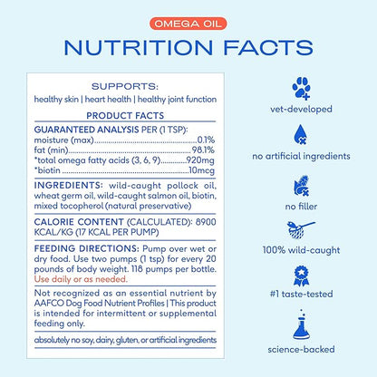 Native Pet Omega 3 Fish Oil for Dogs & Cats - Promotes Healthy Skin, Shiny Coat, & Strong Joints - Made with Wild Alaskan Salmon Oil for Dogs  Tasty, Fast-Absorbing Omega 3 6 9 Liquid Supplement- 8oz