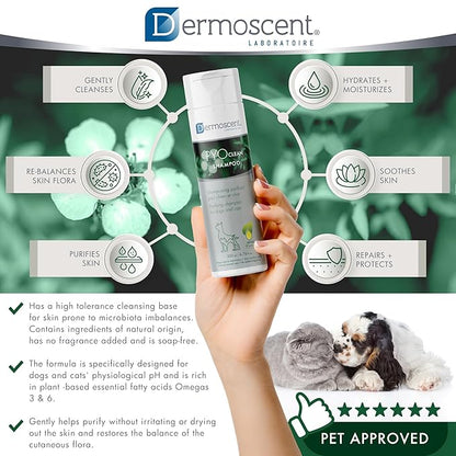 Dermoscent PYOclean Shampoo for Dogs & Cats - Anti-Itch Sensitive Formula to Control Skin Infections & Allergy Symptoms - 200 ml