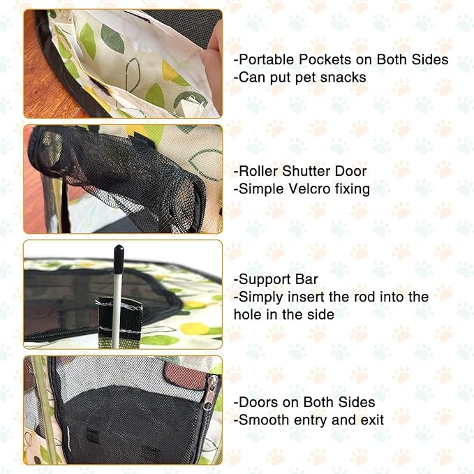 Portable Pet Playpen, Foldable Collapsible Cats Exercise Enclosure Pen Tents Cat Delivery Isolation Room Dog Crates Kennel House Great for Indoor Outdoor Travel Use Pets Kitten Puppy Rabbit