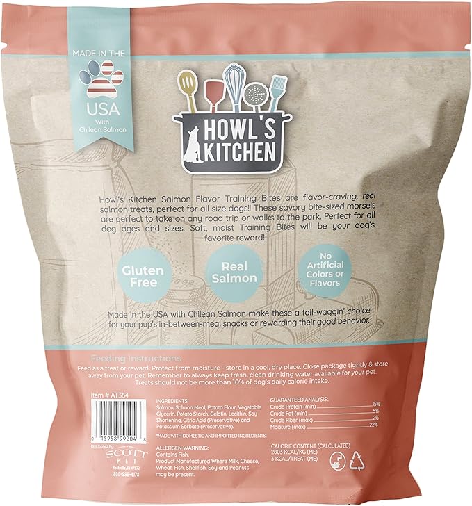 Howl's Kitchen Dog Treats, Training Bites, Salmon