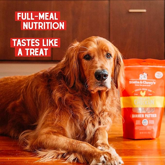 Stella & Chewy's Freeze Dried Raw Dinner Patties  Grain Free Dog Food, Protein Rich Chewy_ Chicken Recipe  5.5 oz Bag