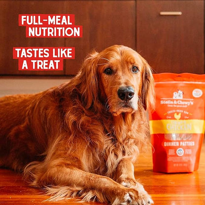 Stella & Chewy's Freeze Dried Raw Dinner Patties  Grain Free Dog Food, Protein Rich Chewy_ Chicken Recipe  25 oz Bag