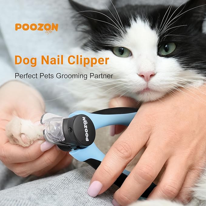 Dog Nail Clipper with Light, Illuminates Nail Clipper Kit or Bloodline for Safe, Easy Trimmers, Extra Sharp for Thick Nails, Quick Sensor, Avoid Over Cutting Toenail, for Cats & Dogs