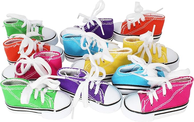 Bonka Bird Toys Pk12 Mini Sneakers 3" Long by 1.50" High by 1.25" Wide Parrot Foot Talon Cage Toy, Senegal, Ringneck, Pionus, and Similar