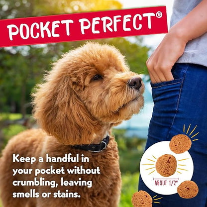 Charlee Bear Dog Treats Small Dogs Training Treats, Crunchy Low Calorie Grain Free Dog Treats, USA Made, Best for Small-Medium Breeds, Puppy Training Treats, Chicken, Pumpkin, Apple 3 Pack, 8oz Each