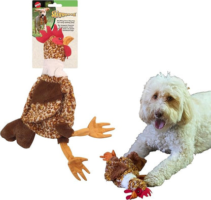SPOT Skinneeez Chicken 17" Stuffing-Free Plush Dog Toy with Honking Squeaker – Soft, Floppy & Mess-Free Interactive Toy for Medium & Large Dogs – Ideal for Light & Moderate Chewers