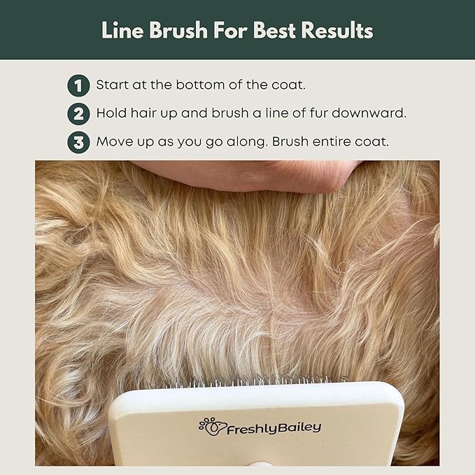Doodle Slicker Dog Brush - Perfect For Goldendoodle & Poodle Hair Maintenance - Medium to Long Hair Breeds - Detangle, Brush, & Fluff Like a Pro - Goldendoodle Must Haves by Freshly Bailey