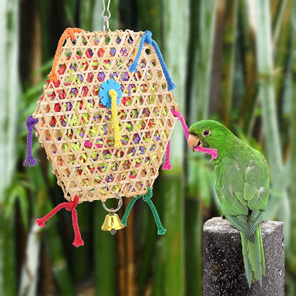 Bird Parrot Toys，2 Pack Bird Hanging Foraging Shredder Toys for Small Medium Small Bird Conure Cockatiel Parrotlet Lovebird Budgie