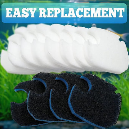 NEWKE 12 Pack Upgraded Canister Filter Pads for AMOSIJOY 172/225/265GPH Aquarium External Filter, Replacement Pads for PONDFORSE Canister Filter (4 3in1 Coarse Filter Pads & 8 White Floss)