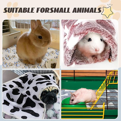 6 Pcs Washable Guinea Pig Blankets Absorbent Animal Fleece Bedding Waterproof Cage Liners Reusable Pet Pee Pad Sleep Mat Pad Cover for Hamster Ferret Rabbit Chinchilla Hedgehog (20"x30")