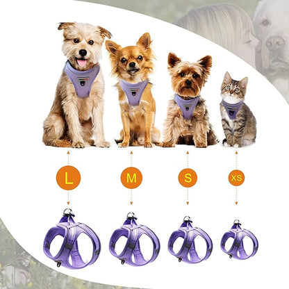 Dog Harness,Step in no Pull Dog Harness Adjustable Reflective Padded Mesh Fabric Dog Vest for Extra-Small/Small Medium Dogs and Cats,Purple,XS
