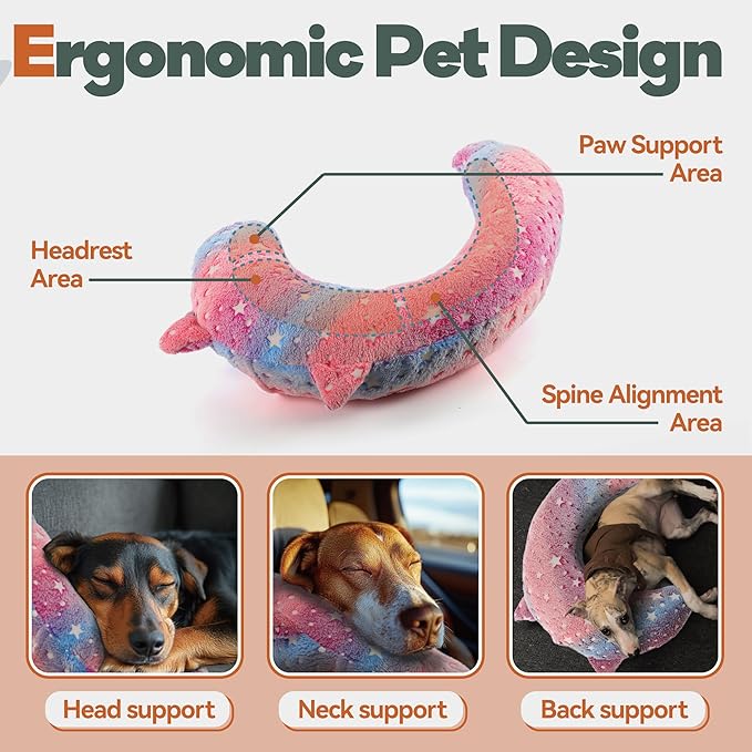 Dog Calming Pillow, Glow in The Dark Dog Put Head on, Soft Question Mark Pillows for Dogs, Kids, Adults, Washable Dog Bed Pillow, Cozy Dog Body Pillow Gifts (L Pink)