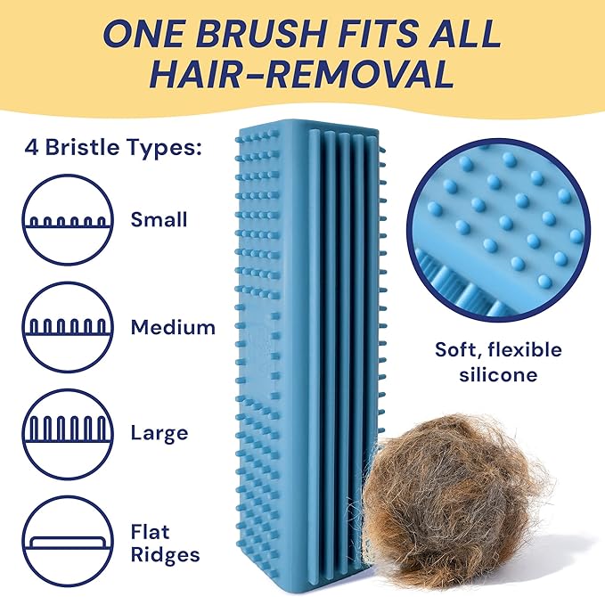 Magic Pet Hair Block Brush (Sky Blue) | Ultimate Dog & Cat Hair Remover for Sofa, Furniture, Carpet, Bedding, and Clothing | Reusable, Durable, and Easy to Use