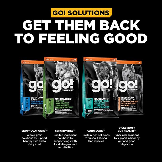 Go! Solutions Weight Management + Joint Care, Grain-Free Dry Dog Food, Salmon Adult and Senior Recipe, 22 lb Bag